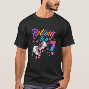 Kinder, die in 7 Jahre alten Roller Skate Mädchen T-Shirt