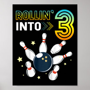 Kinder, die in den 3 Jahre alten Geburtstag Bowlin Poster