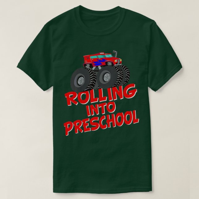 Kinder, die in den Vorschulmonster fahren Lover Pr T-Shirt (Design vorne)