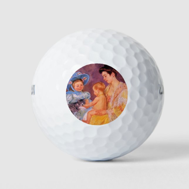 Kinder, die mit einer Katze spielen (von Mary Cass Golfball (Vorderseite)