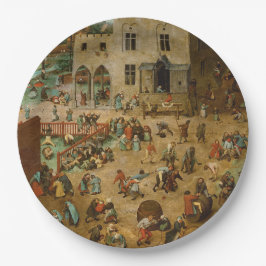 Kinder, die Spiele spielen (Pieter Bruegel der Ält Pappteller