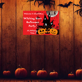 Kinder, die stundenlang Halloween-Party halten Poster
