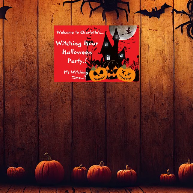 Kinder, die stundenlang Halloween-Party halten Poster (Witching Hour Halloween Party Collection)