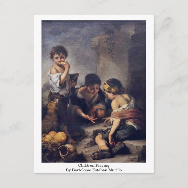 Kinder, die von Bartolome Esteban Murillo spielen Postkarte (Vorderseite)
