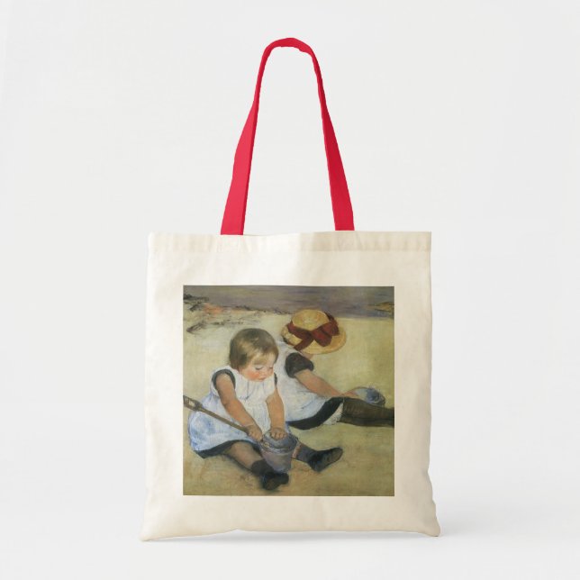 Kinder, die von Mary Cassatt am Strand spielen Tragetasche (Vorne)