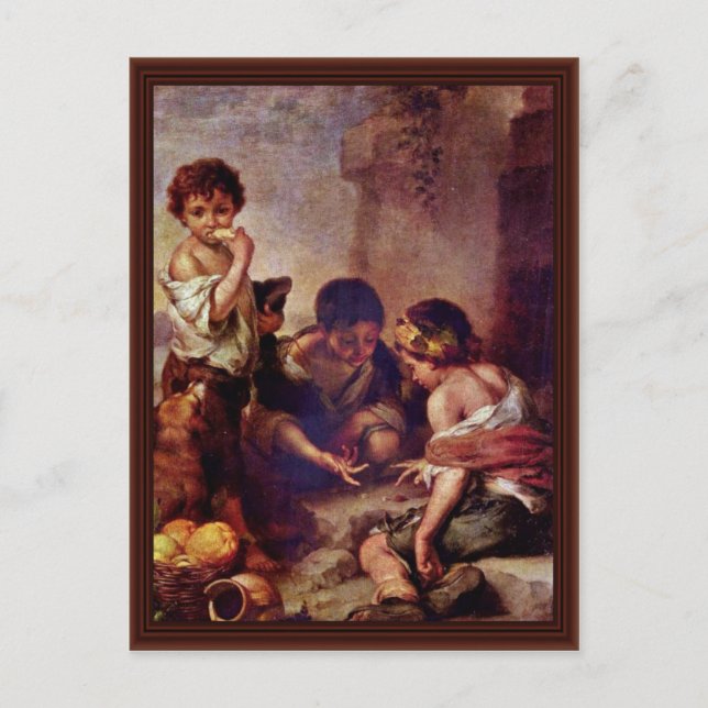 Kinder, die Würfel spielen Postkarte (Vorderseite)