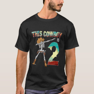 Kinder Dieser Cowboy ist 2 Dabbing Skelett 2. Gebu T-Shirt
