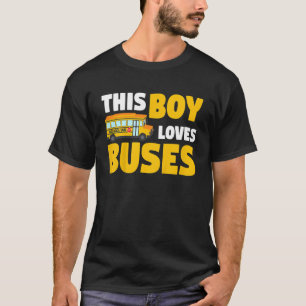 Kinder Dieser Junge liebt Busse Schulbus Kinder T-Shirt