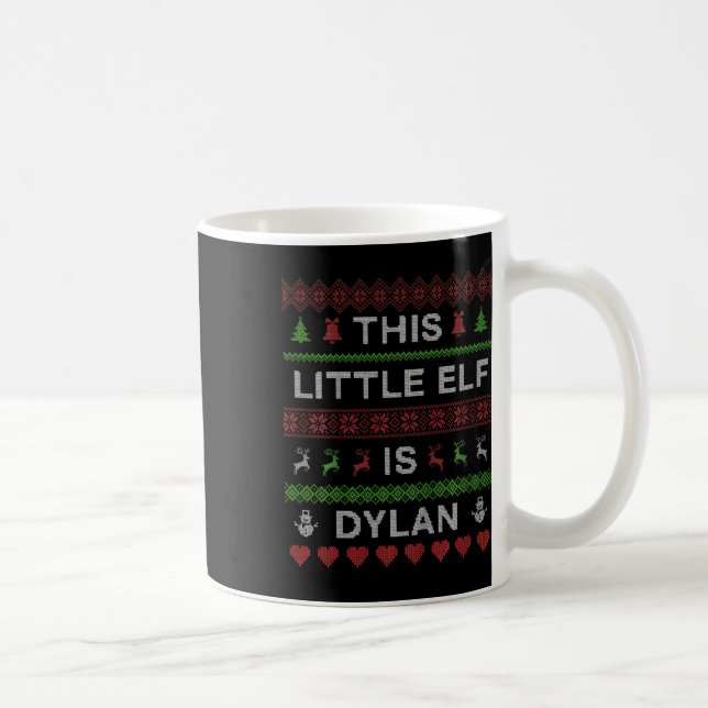 Kinder dieser kleine Elf ist Dylan Ugly Weihnachte Kaffeetasse (Rechts)