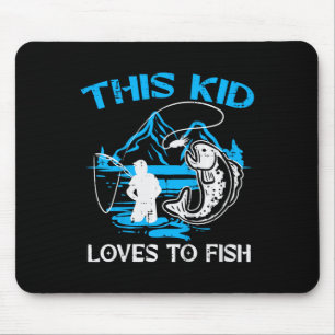 Kinder Dieses Kind Liebt Zu Fischen Niedliche Jung Mousepad