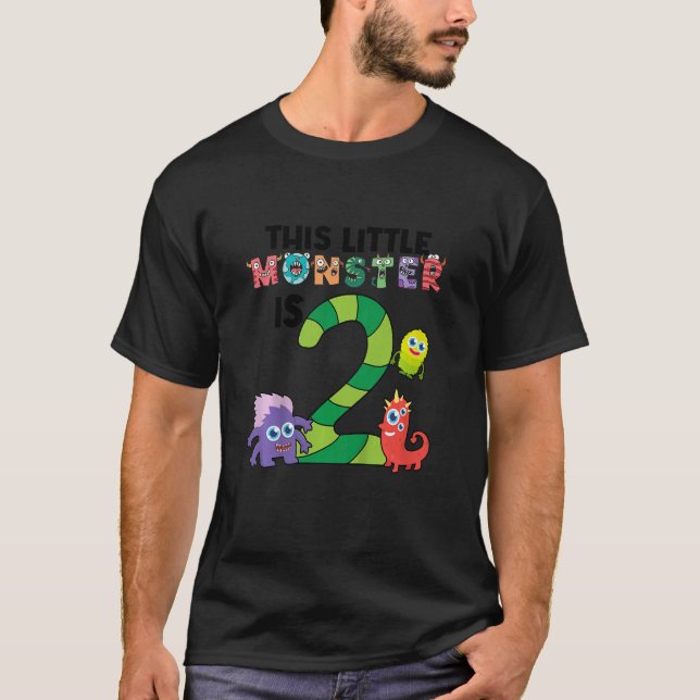 Kinder Dieses kleine Monster ist 2 Jahre alt 2. Ge T-Shirt (Vorderseite)
