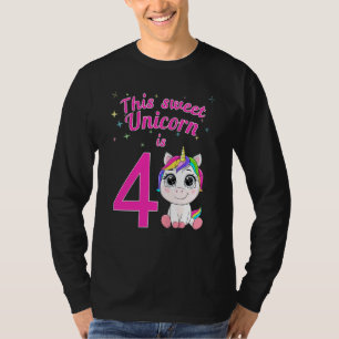 Kinder dieses süße Einhorn ist 4. Geburtstag Einho T-Shirt