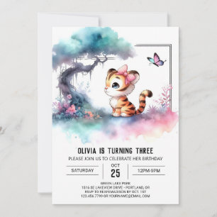 Kinder Digital Tiger Geburtstag Einladung