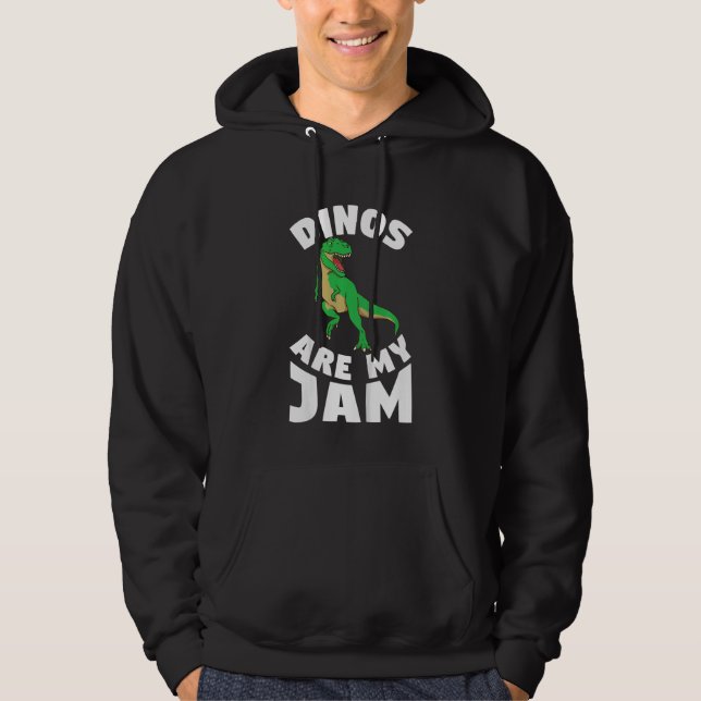Kinder Dino Boy Niedlich Dinosaurier Dinos Trucks  Hoodie (Vorderseite)