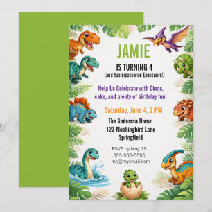 Kinder Dino Geburtstag Thema Einladung