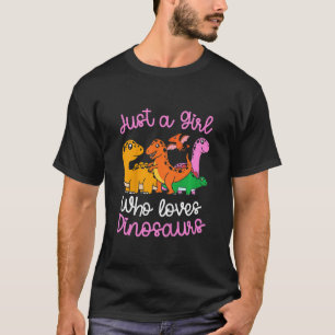 Kinder Dino Niedlich Kids Nur ein Mädchen, das Din T-Shirt