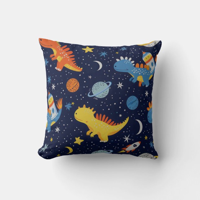 Kinder Dinos, Weltraumdinosaurier Kissen (Vorderseite)