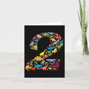 Kinder Dinosaur 2. Geburtstag Junge 2 Jahre T-rex  Karte
