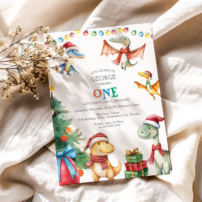 Kinder Dinosaur Einladung zum ersten Geburtstag (Von Creator hochgeladen)