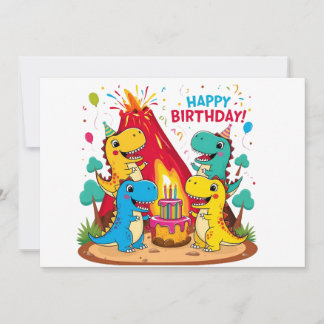 Kinder Dinosaur Geburtstagsparty Einladung - Roars