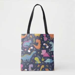 Kinder Dinosaurier: Farbenfrohe Vintage Muster Tasche