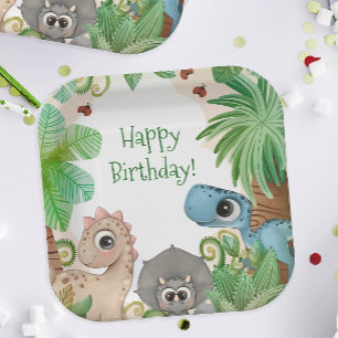 Kinder-Dinosaurier-Geburtstag Pappteller