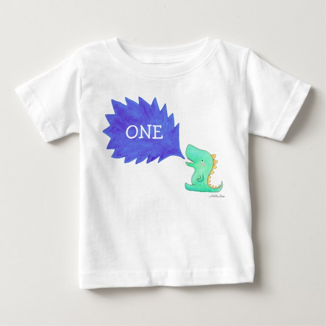 Kinder Dinosaurier T - Shirt Ein Jahr alt Geburtst (Vorderseite)