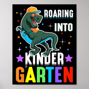 Kinder Dinosaurier zurück in die Schule Roaring in Poster