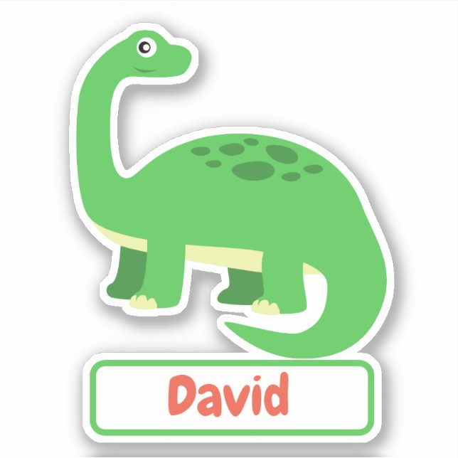 Kinder-Diplodocus-Dinosaurier-Etikett Aufkleber (Vorderseite)