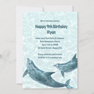 Kinder Dolphin Geburtstagsparty Einladungen