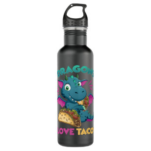 Kinder Drachen mit Flügeln Liebe Tacos Funny Drago Edelstahlflasche