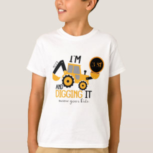 Kinder Drei 3 Jahre 3. Geburtstag Baustellen Junge T-Shirt