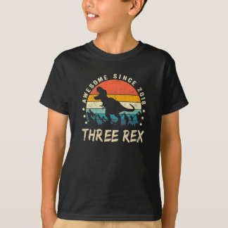 Kinder Drei Rex 3. Geburtstag Shirt Dritter Dinosa
