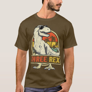 Kinder Drei Rex 3. Geburtstag Shirt Dritter Dinosa