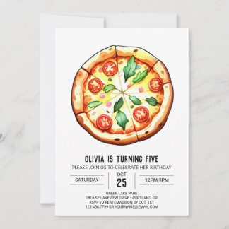 Kinder druckbare Pizza zum Geburtstag Einladung