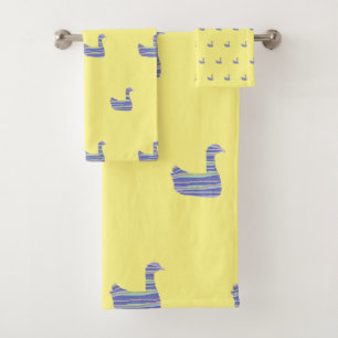 Kinder Ducky Duck Yellow Designer Look Badhandtuch Set