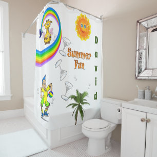Kinder Duschvorhang Sonne Regenbogen Giraffe