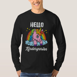 Kinder Einhorn Hallo Kindergarten Süßer erster Tag T-Shirt