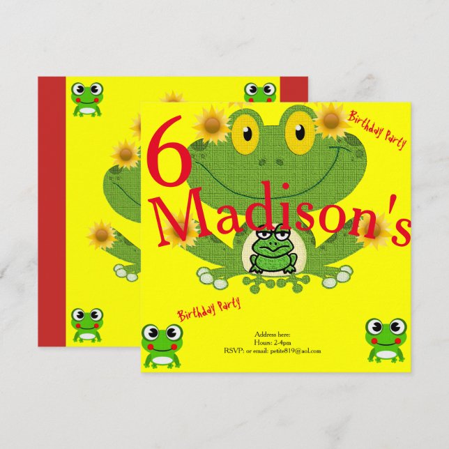 Kinder Einladungskarten zum Geburtstag (Vorne/Hinten)