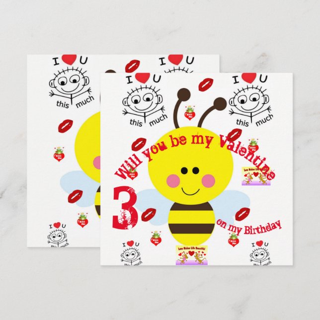 Kinder Einladungskarten zum Geburtstag (Vorne/Hinten)