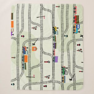 Kinder Eisenbahn: Lustiges nahtloses Muster Sherpadecke