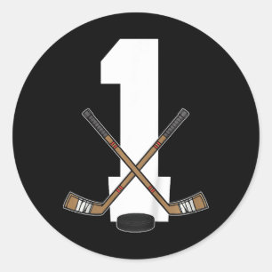 Kinder-Eishockey Kinder Kleinkind Jungen 1. Geburt Runder Aufkleber