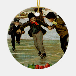 Kinder Eislaufen Keramikornament