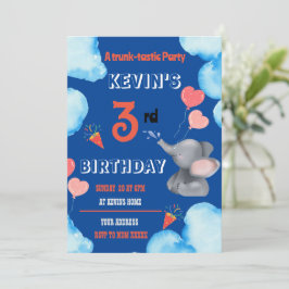 Kinder Elephant Geburtstagsparty Einladung