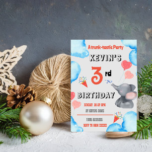 Kinder Elephant Geburtstagsparty Einladung