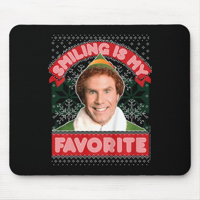 Kinder Elf Buddy lächeln ist mein liebstes Weihnac Mousepad (Vorne)