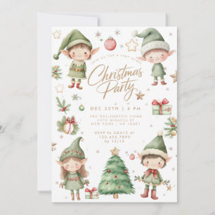 Kinder-Elf-Elfen-Weihnachtsfeier Einladung