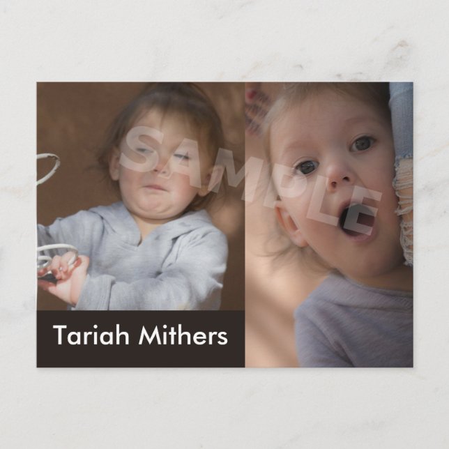 Kinder erschwingliche Headshots auf zwei Seiten Postkarte (Vorderseite)