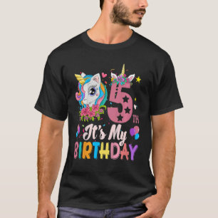Kinder Es ist mein 5. Geburtstag Einhorn Mädchen K T-Shirt