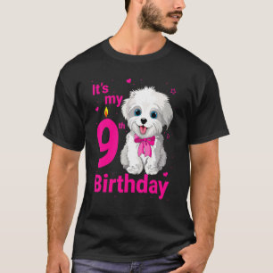 Kinder Es ist mein 9. Geburtstagshund älter als 9 T-Shirt